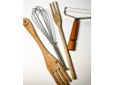 Lot Of Vintage, Wooden And Other Kitchen Utensils