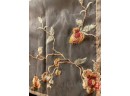 Sheer Curtain Set Embroidered Flowers And Greenery