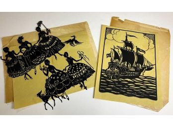 Incredible Art Vintage Silhouettes, Delicate Rare