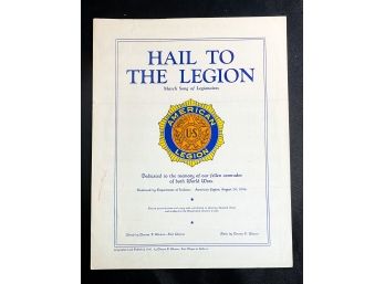 Vintage Hail To The Legion Sheet Music 1947