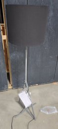 NEWMAN FLOOR LAMP GREY WITH BLACK SHADE