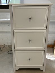 White  3 Draw Wood File Cabinet