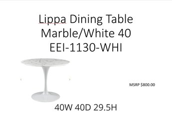 Lippa Dining Table Marble L/white 40