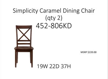 Simplicity Caramel Dining Chair  Box Of 2