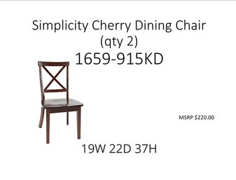 Simplicity Cherry Dining Chair  Box Of 2