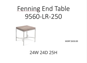 Fenning End Table Bleached Birch/ Steal