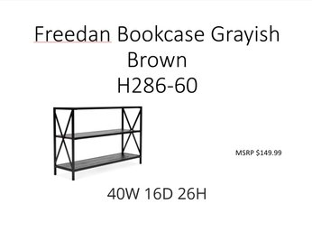 Freedan Bookcase Grayish Brown