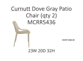 Curnutt Dove Grey Patio Chair  Box Of 2