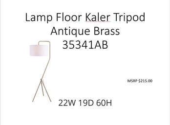 Lamp Floor Kaler Tripod Antique Brass
