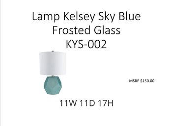Lamp Kelsey Sky Blue Frosted Glass