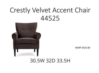 Crestly Velvet Accent Chair