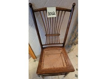 Spindle Back Chair With Cained Seat