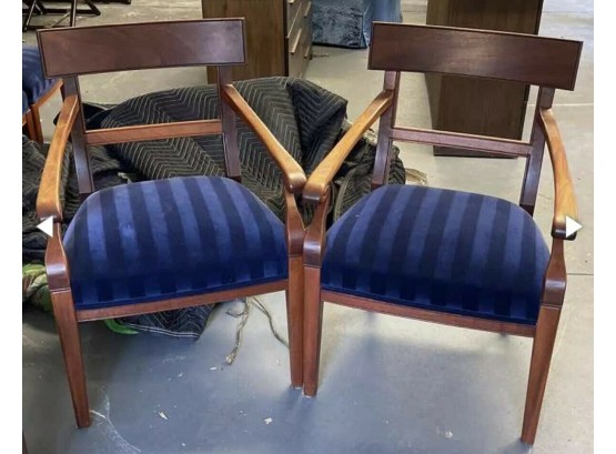 Vermont Furniture Shackleton Thomas  Charles SOPHIA'S ARM CHAIRS Velvet Blue Hand Made Armchairs 2002