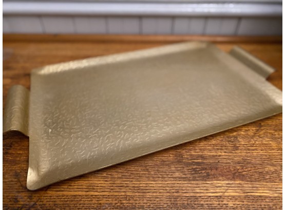 Mid Century Modern Aluminum Stamped Gold Tray
