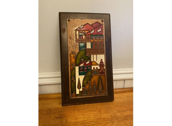 Beautiful Mid Century Modern Greek Copper And Painted Relief Art