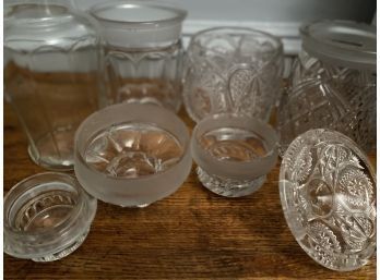 Vintage Glass And American Cut Crystal Canisters Apothecary