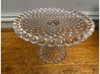 Stunning Large Hobnail Cake Plate Clear