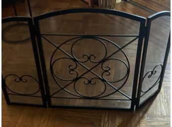 Lovely Wrought Iron Black Fireplace Screen