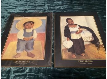 Two Rare Diego Rivera Paintings NOS Art Wood Plaques 16x20