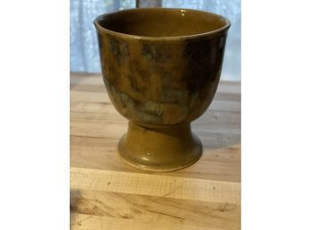 Very Unique Footed Glazed Pottery Mid Century Bowl