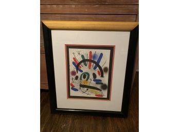 Joan Miro Plate Signed Lithograph 20 X 20 Framed