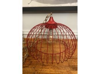 Vintage Mid Century Modern Wire Cage Hanging Swag Light. Vintage Mid Century Modern Wire Cage Light Fixture