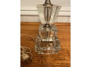 Small Solid Glass Block Vintage Lamp Beauty