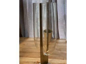 Rare Modern Art Glass & Aluminum Vase $1500