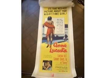 Extremely Rare Anna Lucasta Movie Poster Mounted On Canvas Eartha Kitt Sammy Davis