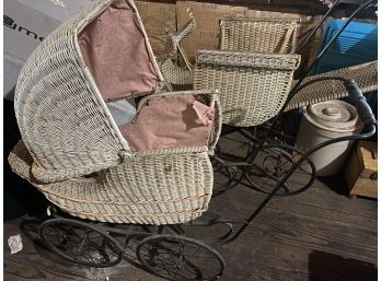 Two Victorian Wicker Baby Carriages