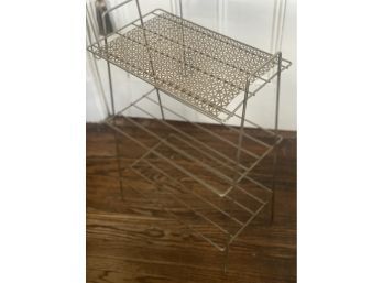 Mid Century Modern Wire Rack Bookcase Record Stand