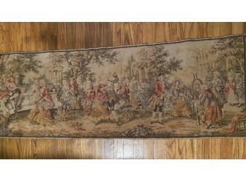 Beautiful 60' ANTIQUE French Lovers Scene Tapestry Panel Mint Condition