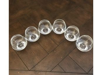 SIX Beautiful Hennessy Cognac Snifter Glasses 3 1/2' Floating Bubble In Bottom