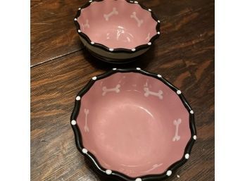 2 SPOT Brand Dog Cat Water & Food Bowls 2 Small New No Box Pink