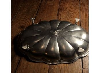 EXQUISITE Vtg 95 Peltro Silver Oval Footed Bowl Hand Hammered 12.5 X 9 13 Oz