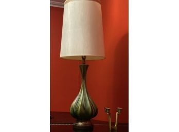 Stunning Huge Drip Glaze Genie Mid Century Modern Lamp W Original Shade 48' Tall