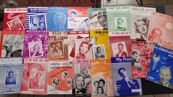 Set Of 20 Vintage Sheet Music From Popular Show Tunes & Records - Lot C