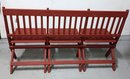 Vintage 3-Seat Folding Chair Bench, 1940 Era Meeting Hall Bench, 1st Of 3