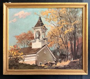 Yellow Frame Presbyterian Church, Newton NJ, Listed Artist William Heaslip 1898 - 1970