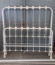 Victorian 1890s Cast Iron Bed, Full Size Antique Frame, 54' Wide By 74' Long