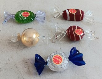 Murano Glass Candy, Made In Italy, In Glass Wrappers, Set Of 5