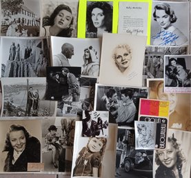Celebrity Photos - Some Signed, Includes Debbie Reynolds, C. Grant, Dot McGuire, Joan Blondell, More