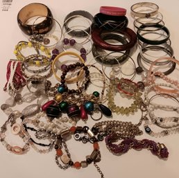 Lot Of Bracelets, Unsorted Costume Jewelry