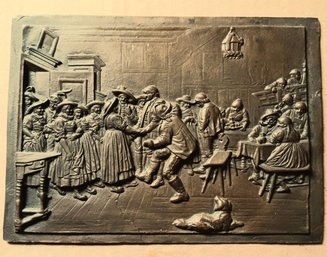 “Arrival On The Dance Floor' 19th Century Bronze Relief Wall Plaque, Franz Von Defregger  1835-1921