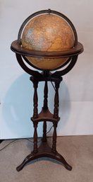 Vintage 1970s Globe Atlas W/ Stand, Illuminated Crams Butler 12' Diameter Globe, 44' Tall, Good Condition