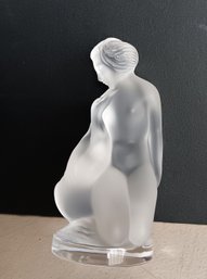 Vintage Lalique - Leda And The Swan - Frosted 4.5' Crystal, Signed