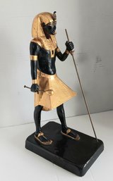 Boehm Porcelain Statue King Tutankhamun Guardian Figure, 15' Limited Edition, 2nd Of 2, Repaired