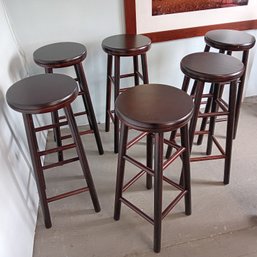 6 Contemporary Counter/ Bar Stools, Swivel Seats, Very Good Condition
