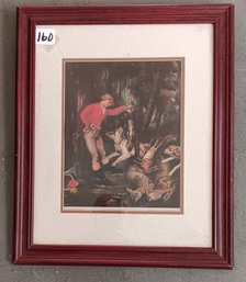 Vintage Print 1937, Met Museum Issue Of 'After The Hunt' Circa 1859 By Courbet, Framed
