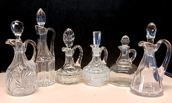 Group Of 6 Antique Glass Cruets, Circa Early 1900s